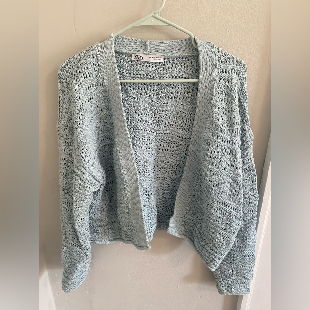Blue Zara Cardigan Sweater